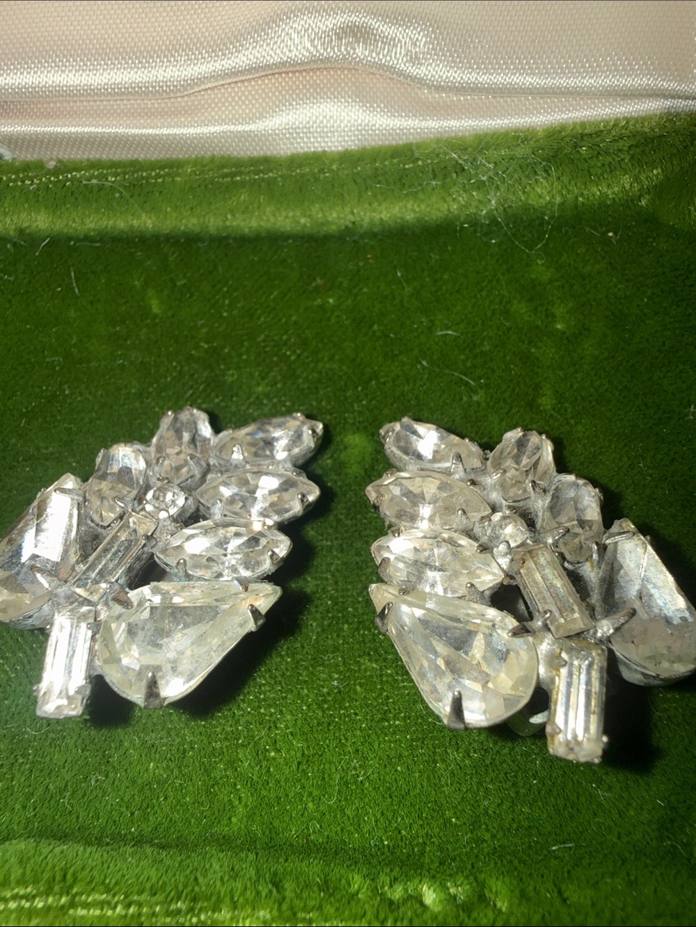 Albert Weiss Clear Crystal Cluster Clip-On Earrings